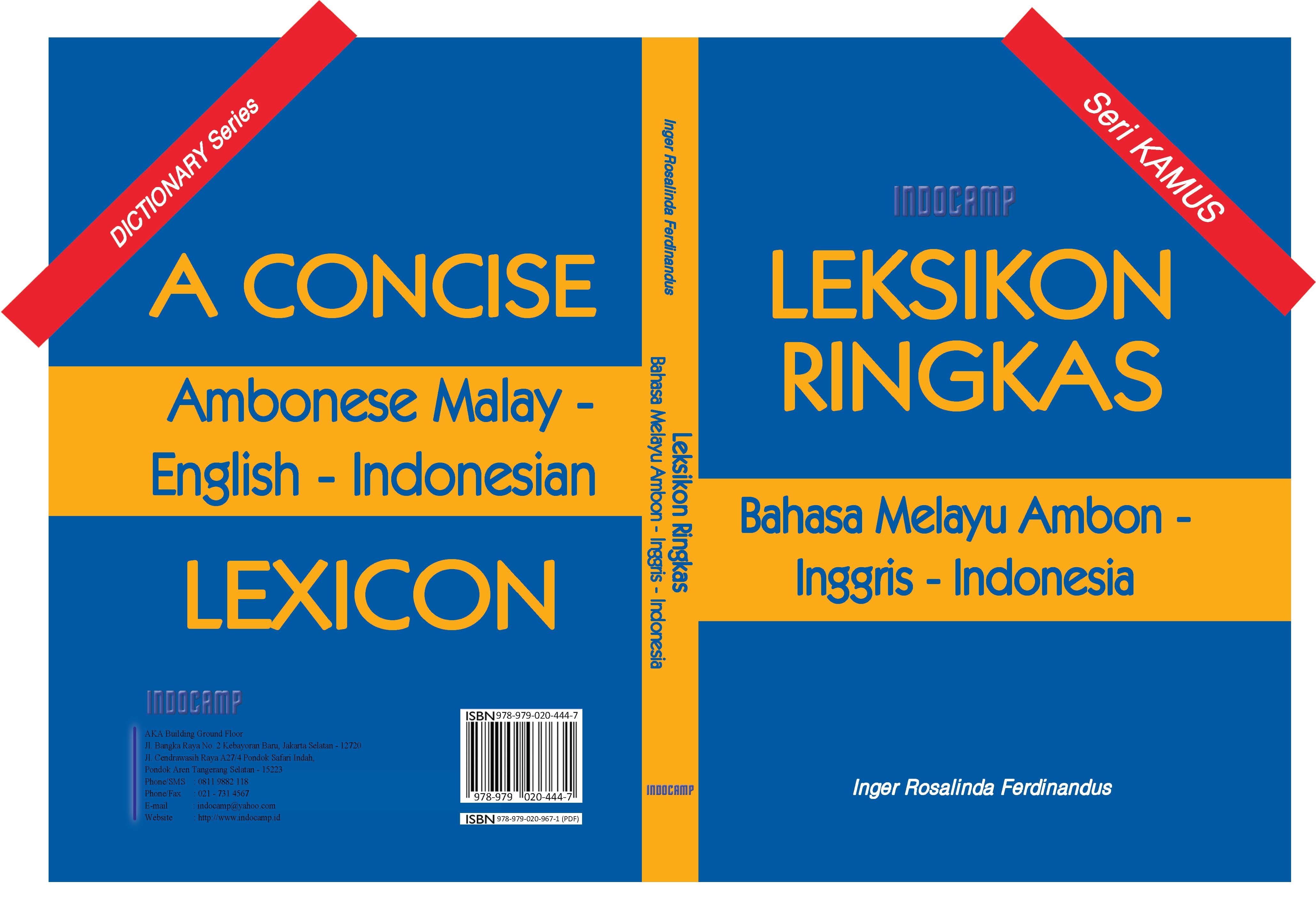 Leksikon ringkas [sumber elektronis] :  Bahasa Melayu Ambon-Inggris-Indonesia