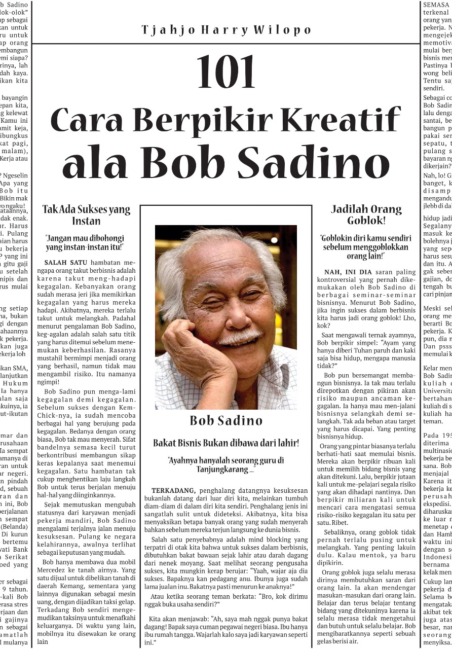 101 cara berpikir kreatif ala Bob Sadino [sumber elektronis]