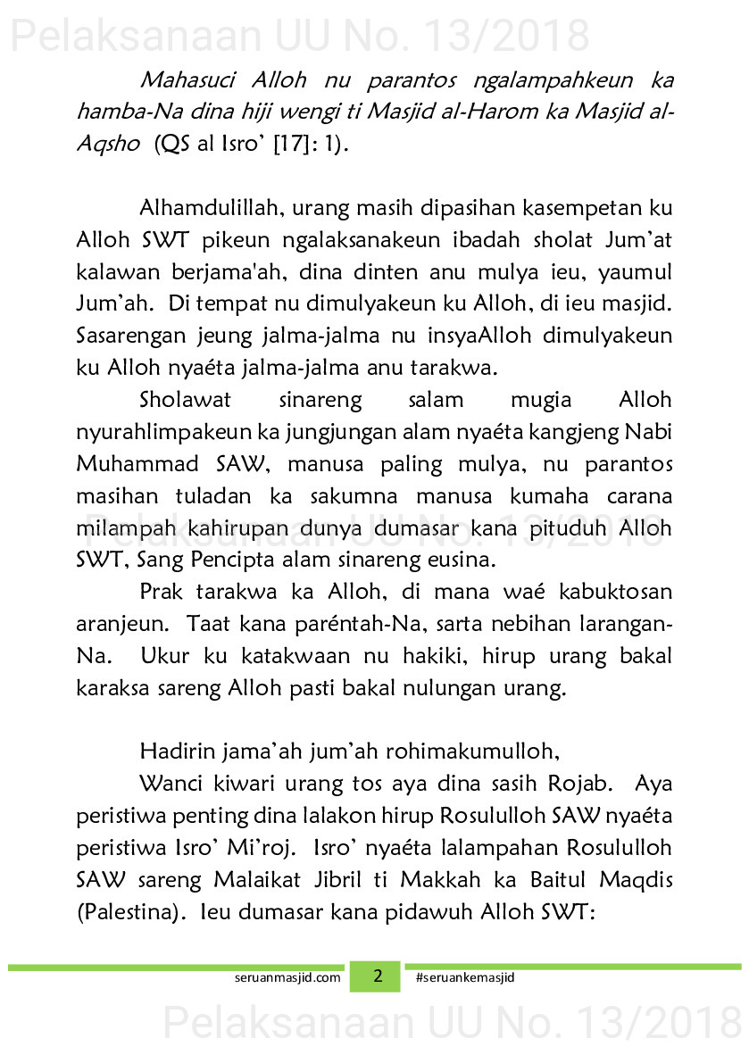 Naskah Jum’at tema Isra’ Mi’raj, Ramadhan dan haji [sumber elektronis]