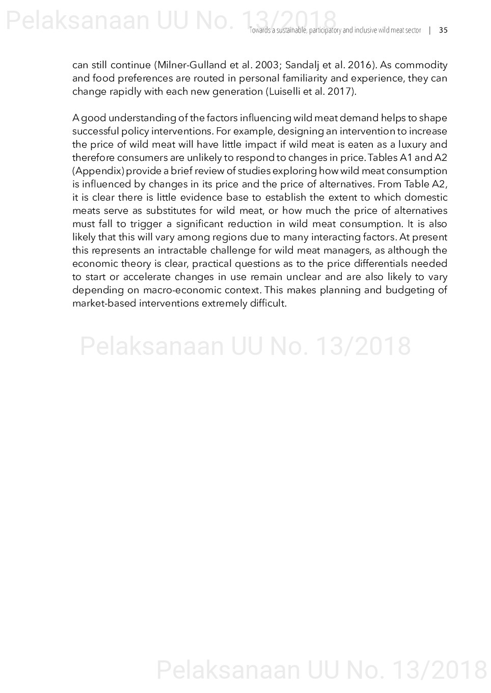 Toward a sustainable, participatory and inclusive wild meat sector [sumber elektronis]