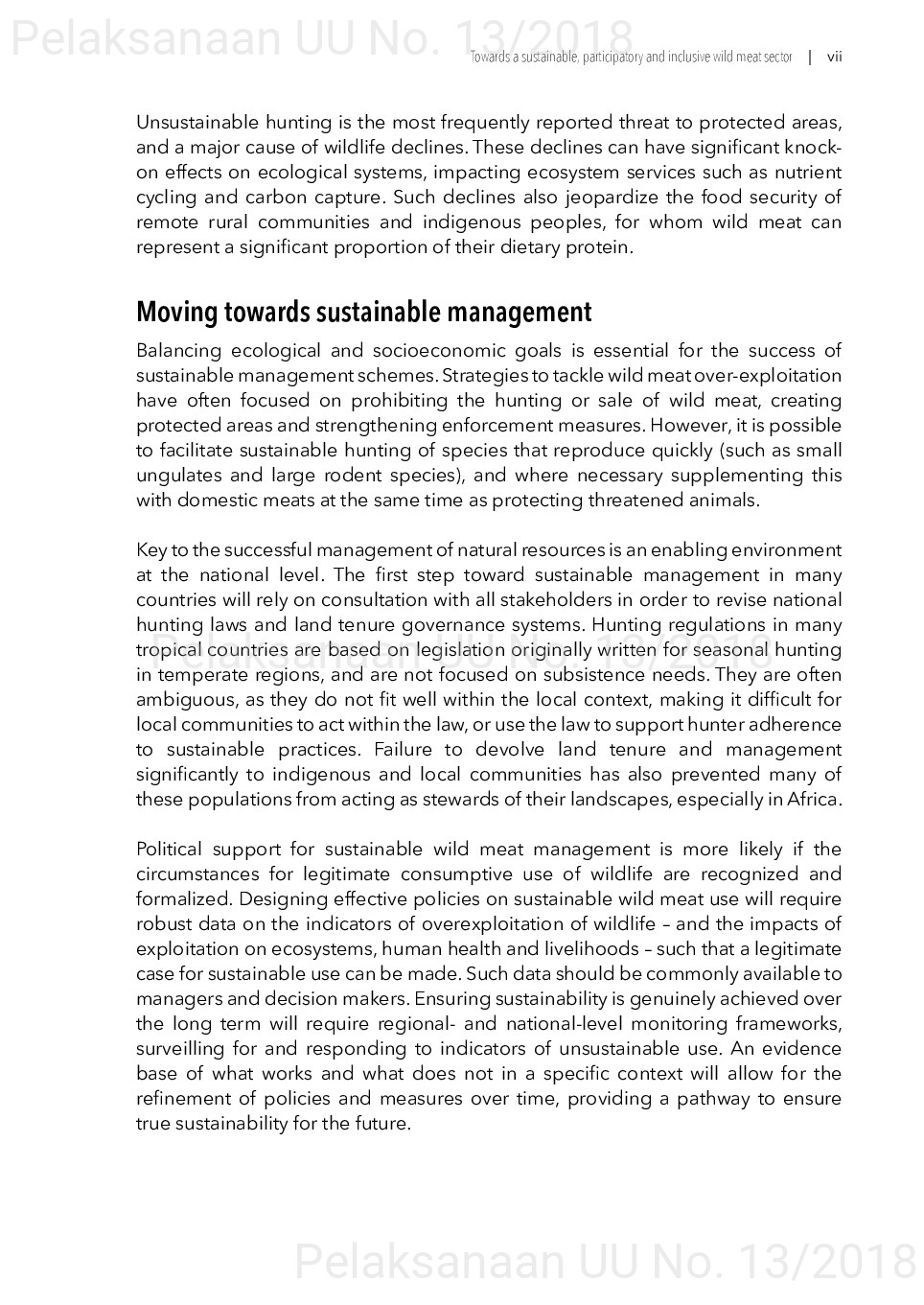 Toward a sustainable, participatory and inclusive wild meat sector [sumber elektronis]