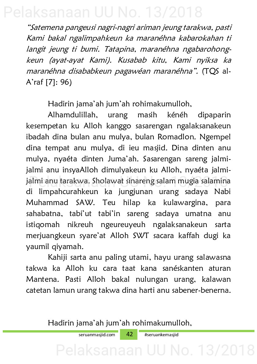 Naskah Jum’at tema Isra’ Mi’raj, Ramadhan dan haji [sumber elektronis]