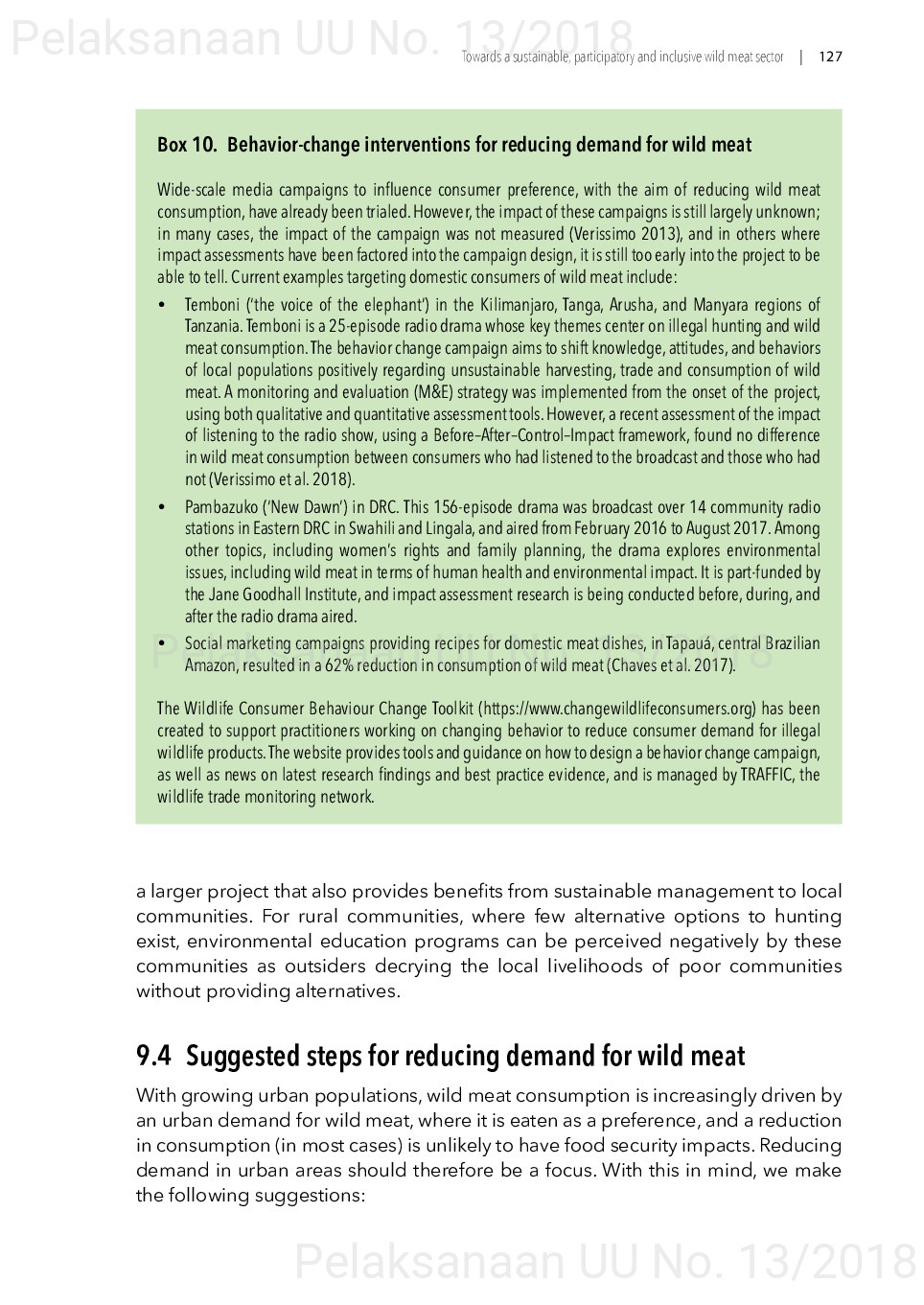 Toward a sustainable, participatory and inclusive wild meat sector [sumber elektronis]