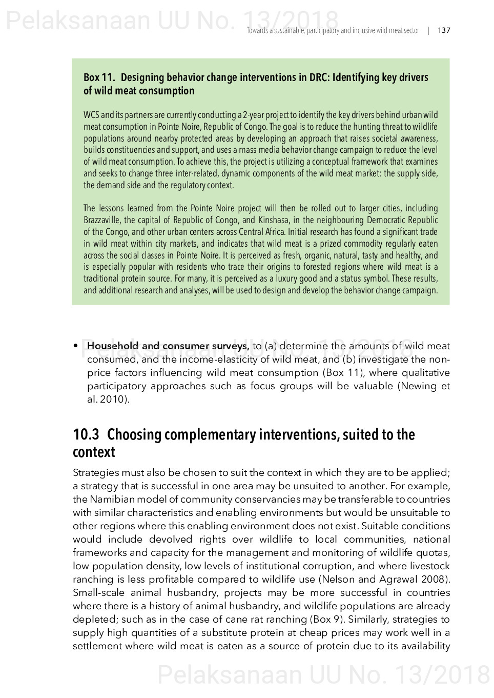 Toward a sustainable, participatory and inclusive wild meat sector [sumber elektronis]