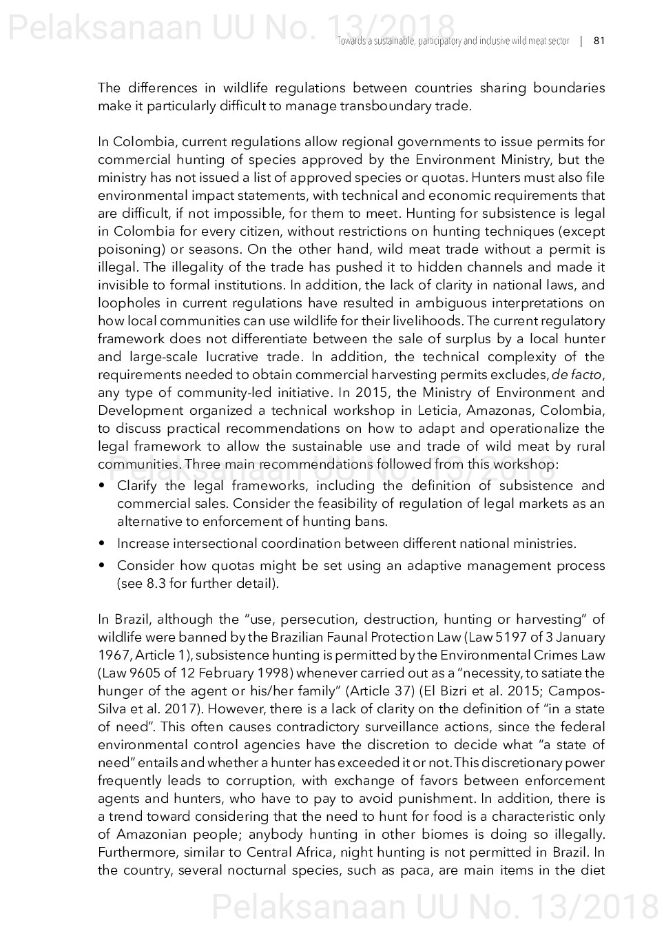 Toward a sustainable, participatory and inclusive wild meat sector [sumber elektronis]