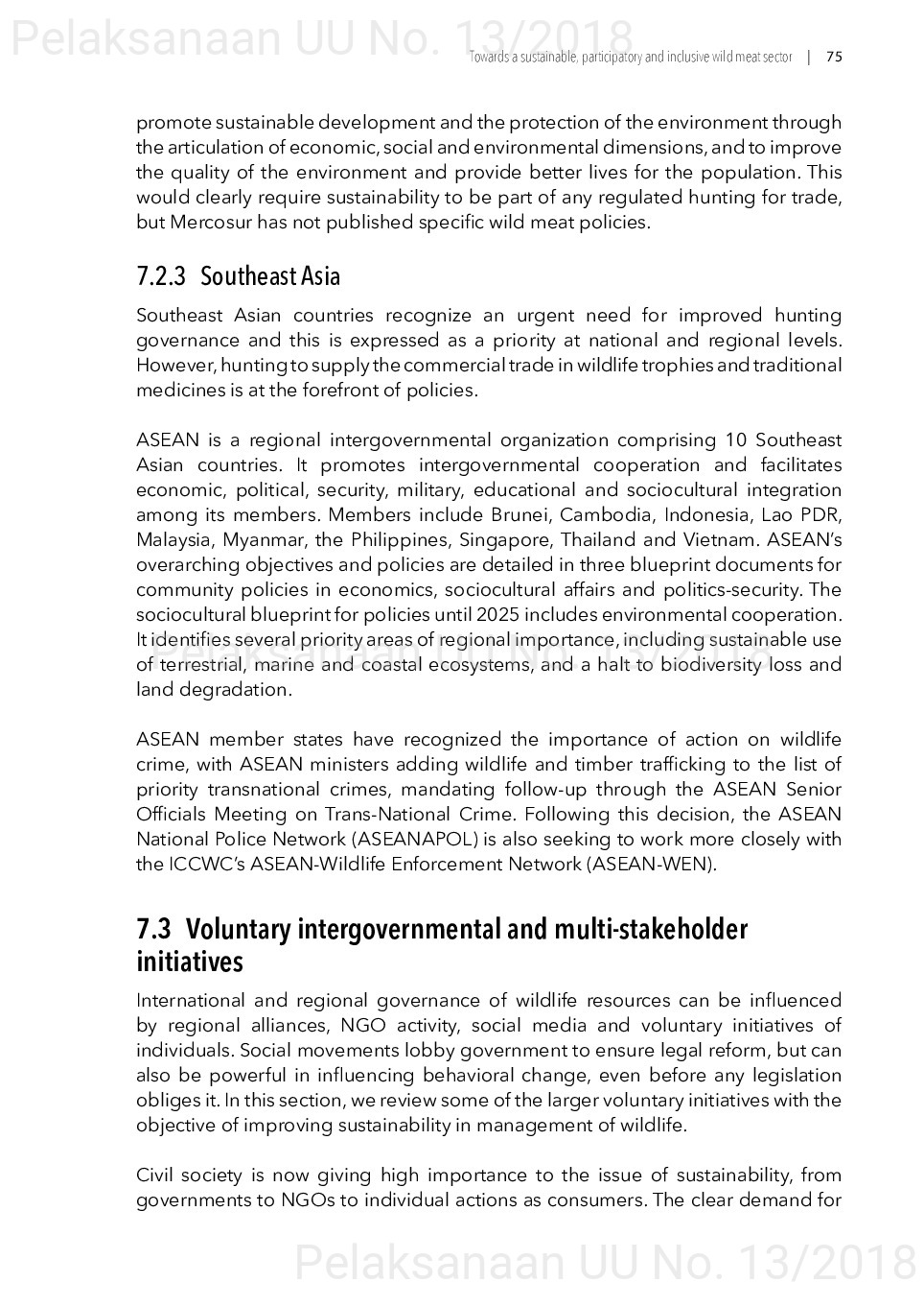 Toward a sustainable, participatory and inclusive wild meat sector [sumber elektronis]