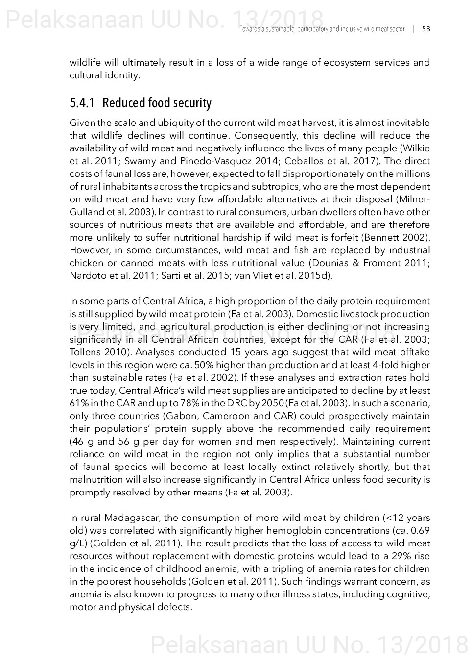 Toward a sustainable, participatory and inclusive wild meat sector [sumber elektronis]