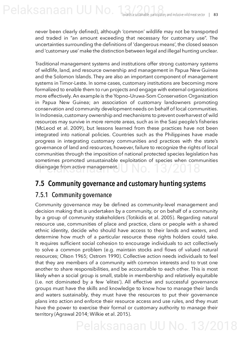 Toward a sustainable, participatory and inclusive wild meat sector [sumber elektronis]