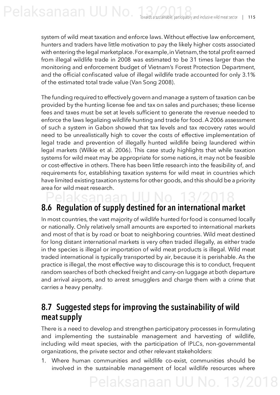 Toward a sustainable, participatory and inclusive wild meat sector [sumber elektronis]