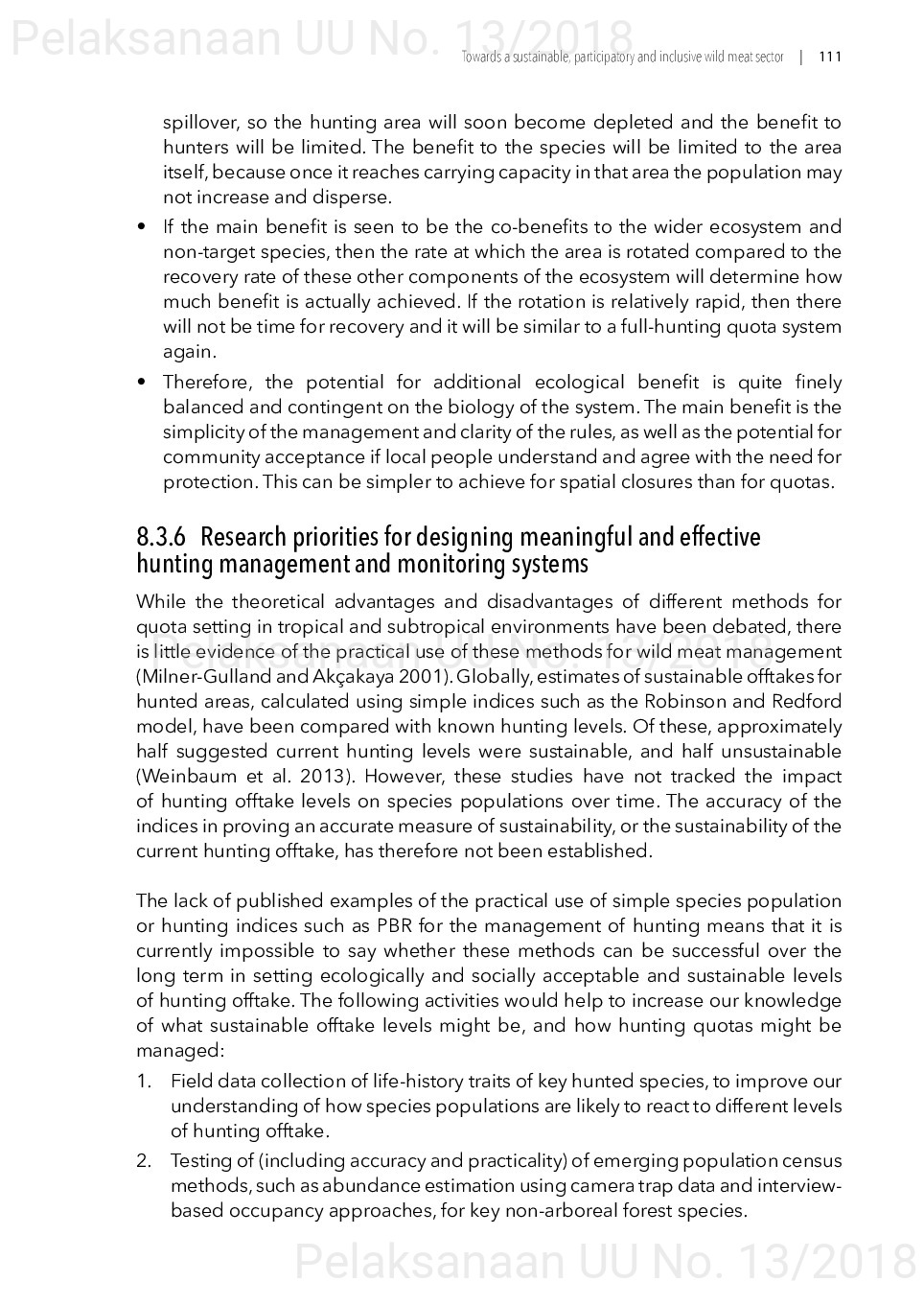 Toward a sustainable, participatory and inclusive wild meat sector [sumber elektronis]